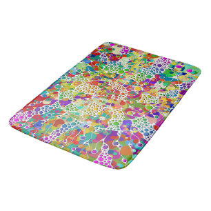 Tapis De Bain Spirales de points colorés Peinture à main 2