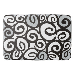 Tapis De Bain Spirales Motif noir & blanc + vos idées