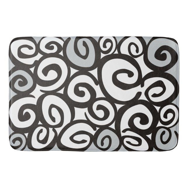 Tapis De Bain Spirales Motif noir & blanc + vos idées (Devant)