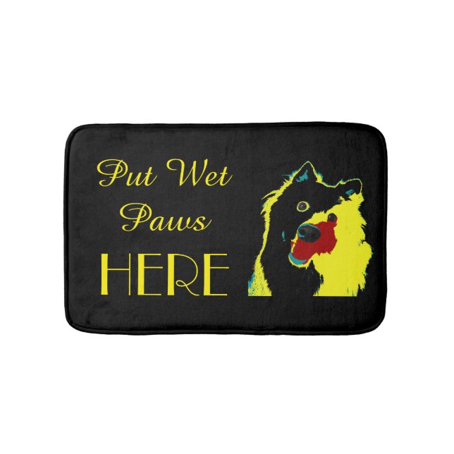Tapis De Bain Spitz Black et Yellow Dog Funny  (Devant)