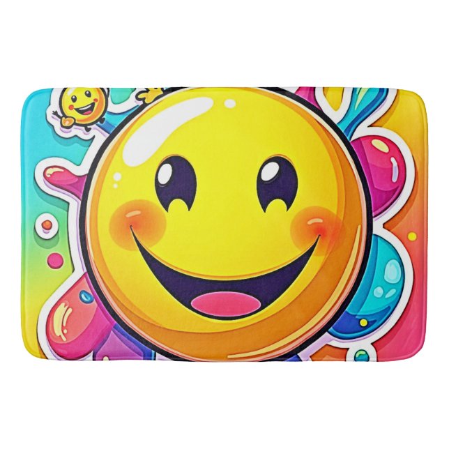 Tapis De Bain Splashy Happy Emoji Fun (Devant)