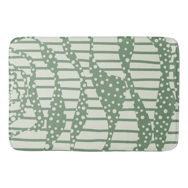 Tapis De Bain Spots et bandes 2 - Vert (Devant)