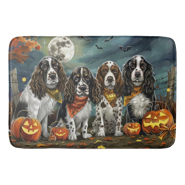 Tapis De Bain Springer Spaniel Halloween Éffrayant (Devant)