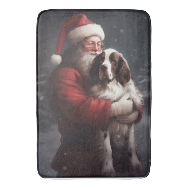 Tapis De Bain Springer Spaniel Père Noël Noël Festif (devant Vertical)