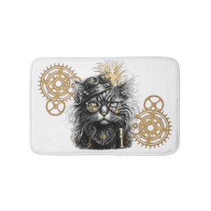 Tapis De Bain Spunky Paws Le Chat Steampunk Funky 