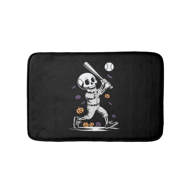 Tapis De Bain Squelette de baseball Halloween frappant (Devant)