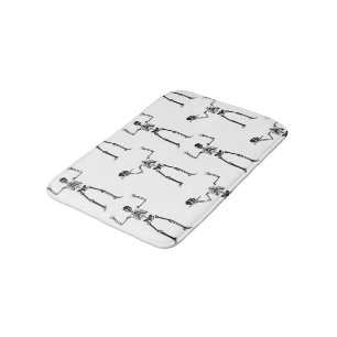 Tapis De Bain Squelettes d'Halloween, des friandises ou un sort,