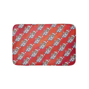 Tapis De Bain St Bernard en Motif Casquette sur rouge