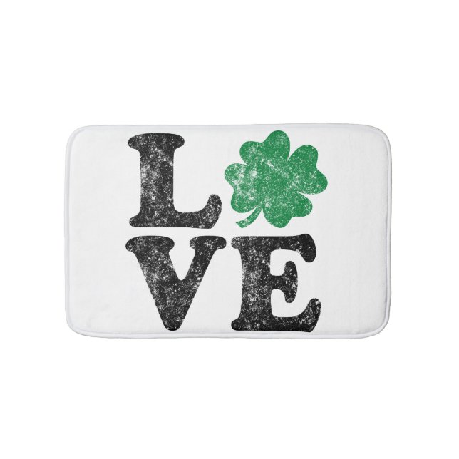 Tapis De Bain St Patrick's Day LOVE Shamrock irlandais (Devant)