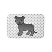 Staffie anglais noir Chien de dessin animé mignon 