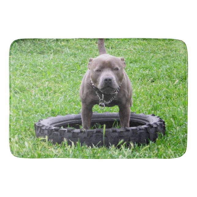 Tapis De Bain Staffy Bull Terrier Temps De Jouer, (Devant)