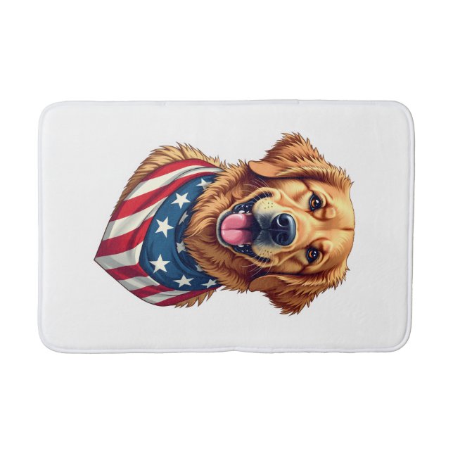 Tapis De Bain Star Spangled Golden Retriever Vintage Tee 4 (Devant)