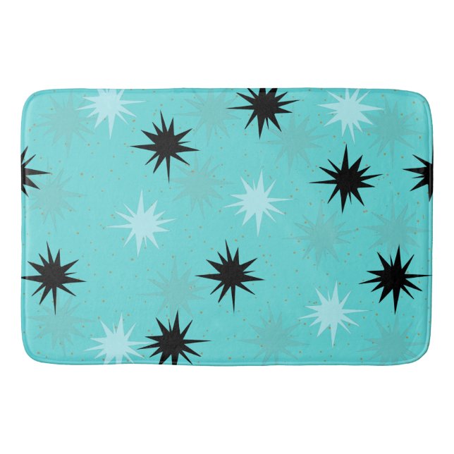 Tapis De Bain Starburst Turquoise Atomique Mat (Devant)