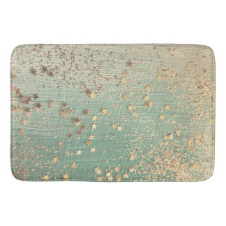 Tapis De Bain Stardust or sur Sea Green