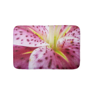 Tapis De Bain Stargazer Lily brillant Magenta Floral