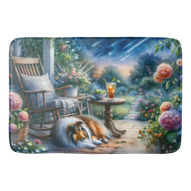 Tapis De Bain Starlit Garden Porch Sheltie Dream (Devant)