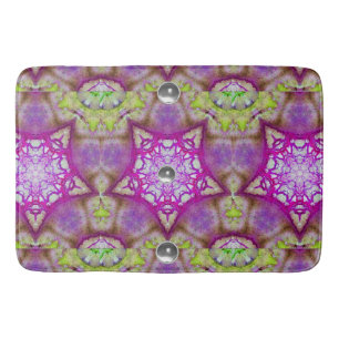 TAPIS DE BAIN STARS VERTS PURPLE ROSE ABSTRAITS AVEC PIERRES