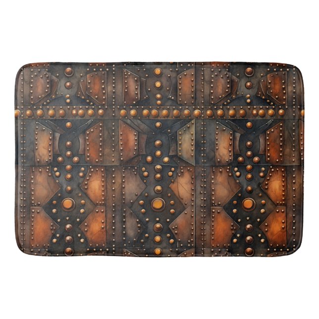 Tapis De Bain Steampunk Riveté Métal Bain Mat (Devant)