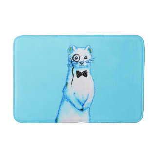 Tapis De Bain Stoat blanc Ermine Cute Ferret Lover Art