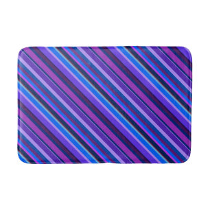 Tapis De Bain stripes en bleu et purple