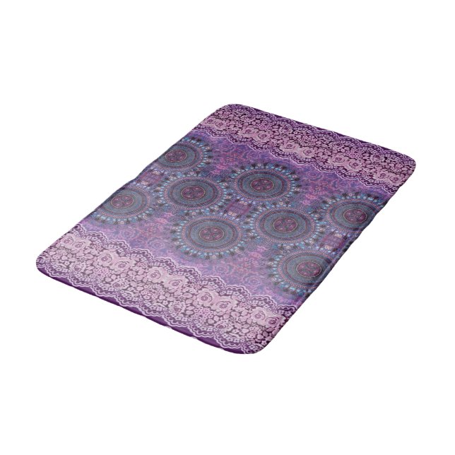 Tapis De Bain Style Boho pourpre (Angle)