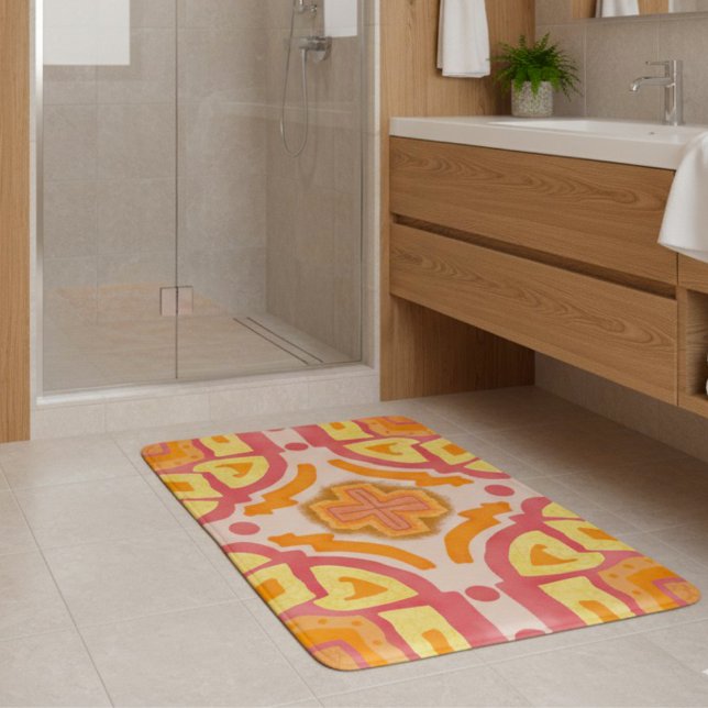 Tapis De Bain Style de croix géométrique orange (For those who love the bright things in life.)