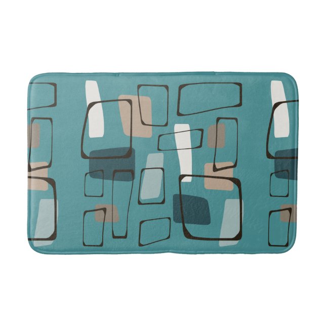 Tapis De Bain Style Eames Turquoise (Devant)