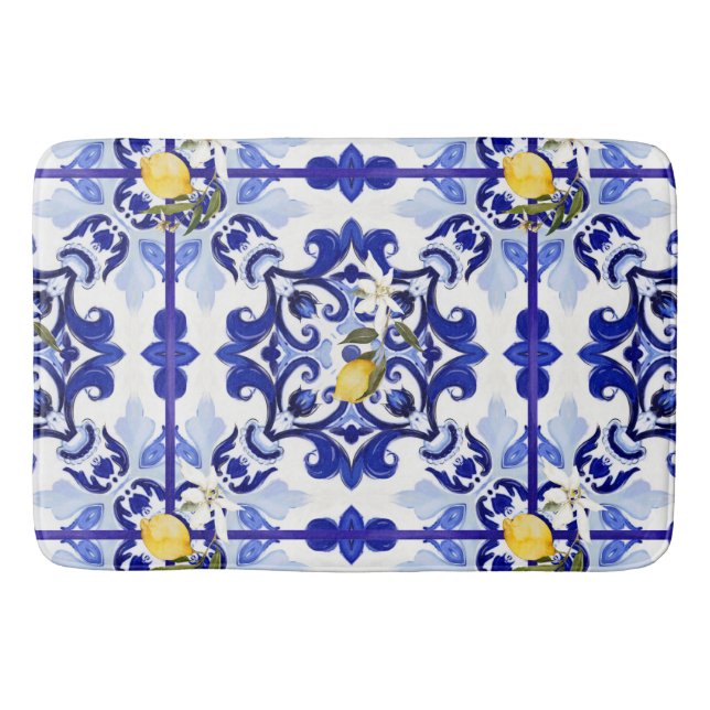 Tapis De Bain style italien, carreaux, majolica, citron, impress (Devant)