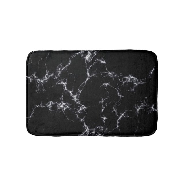 Tapis De Bain Style marbre élégant4 - Noir et Blanc (Devant)