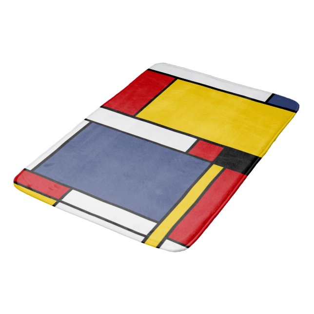 Tapis De Bain Style Mondrian Design d'art Abstrait moderne (Angle)