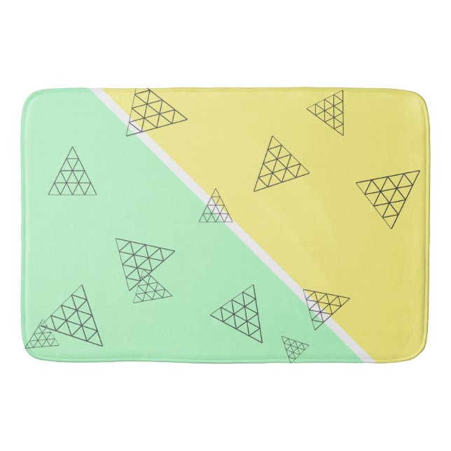 Tapis De Bain Style Pyramide Triangle Géométrie Pastel (Devant)