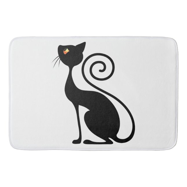 Tapis De Bain Style Vintage Chat noir (Devant)