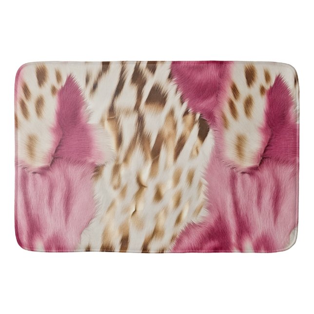 Tapis De Bain Stylish Girly Rose White Gold Zebra (Devant)