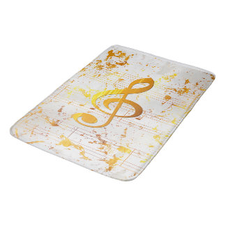 Tapis De Bain Stylish Golden Harmony Musical Chaos ivoire