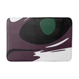 Tapis De Bain Submersion : Noir Abstrait, Blanc, Violet & Vert