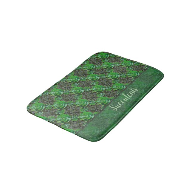 Tapis de bain Succulentes Vertes (Angle)