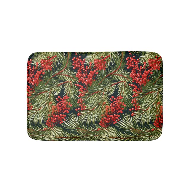 Tapis De Bain Succursales et baies de Noël (Devant)