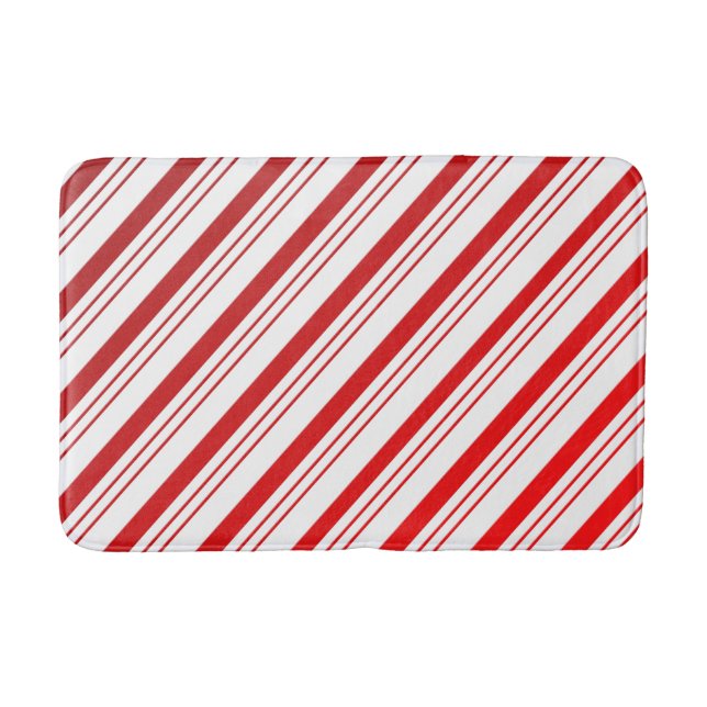 Tapis De Bain Sucre de canne rayures de bain de Noël Mat (Devant)