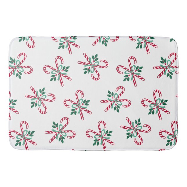 Tapis De Bain sucres de canne de Noël rétro (Devant)