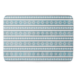 Tapis De Bain Sud-Ouest Hiver Bleu Géométrique Flocons de neige