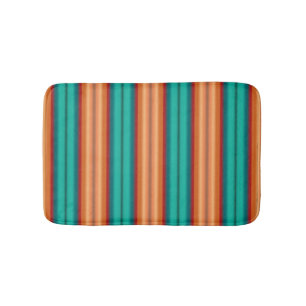 Tapis De Bain Sud-Ouest Orange rouge Turquoise arc-en-ciel rayur