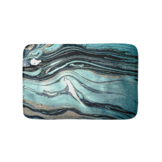 Tapis De Bain Suminagashi, Art marbré japonais.