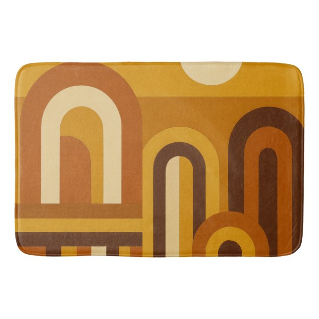 Tapis De Bain Sun & Arches Mid Century Modern Geometric Design (Devant)