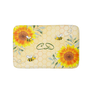 Tapis De Bain Sunflower bourdonne abeilles jaune nid d'abeille m