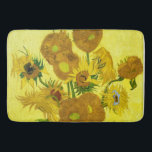 Tapis De Bain Sunflowers Vincent van Gogh<br><div class="desc">Les tournesols Vincent van Gogh. Encore de la vie sur un arrière - plan jaune. Un bouquet de tournesols lumineux trône dans un vase. Reproduction d'oeuvres d'art célèbres dans le domaine public.</div>
