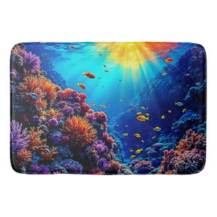 Tapis De Bain Sunlit Coral Reef Wonderland