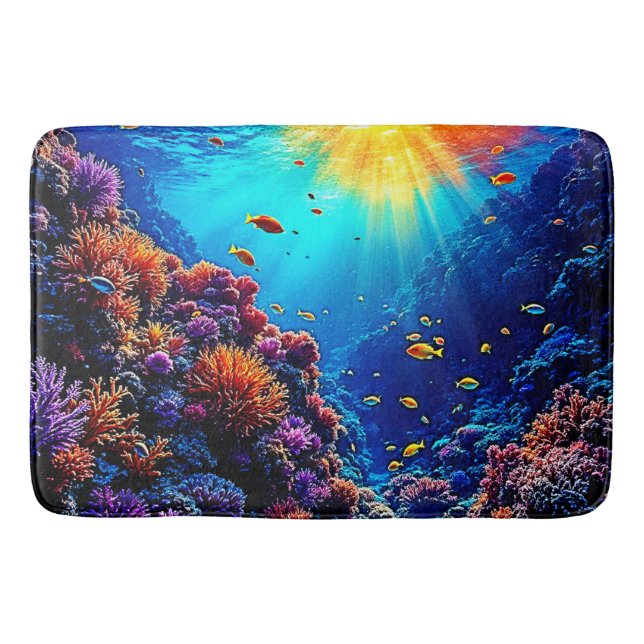 Tapis De Bain Sunlit Coral Reef Wonderland (Devant)