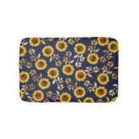 Sunny Yellow Gold Navy Feuille Motif