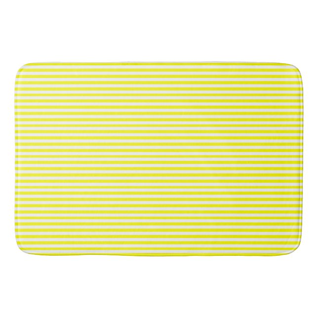 Tapis De Bain Sunshine Yellow and White Striped (Devant)