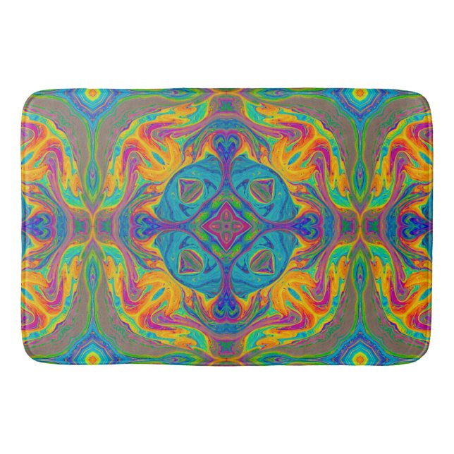 Tapis De Bain Super Colorful Fun Abstrait (Devant)